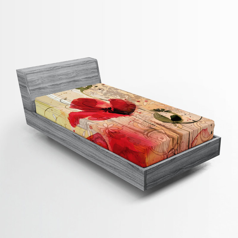 Multicolore Ambesonne, Drap-housse de taille simple