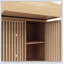 Armoire de rangement haute à double porte en bambou, grande capacité, idéale pour les salons et les salles à manger.