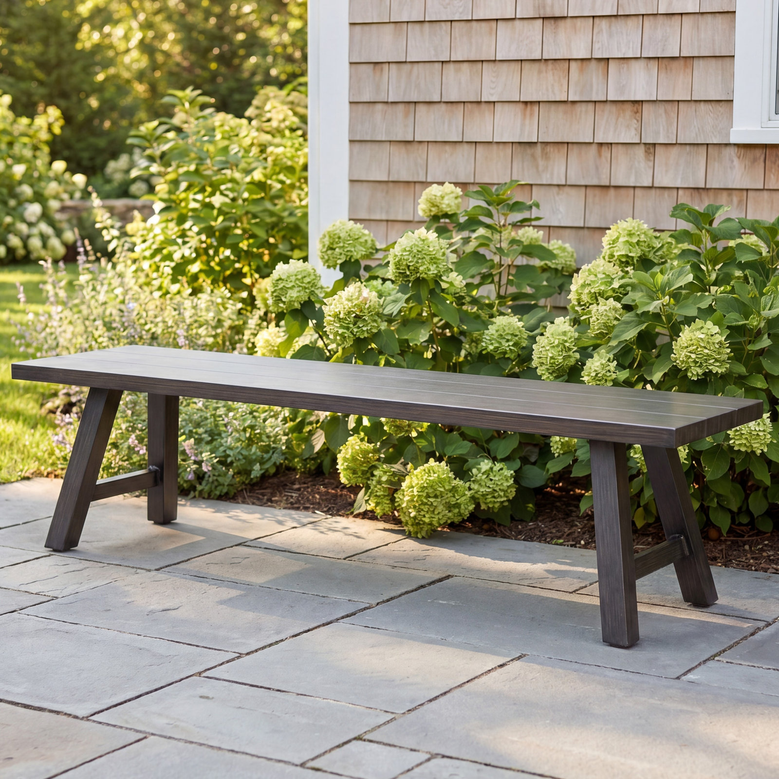 Lovato 62.5'' Powder Coated Aluminium Outdoor Bench