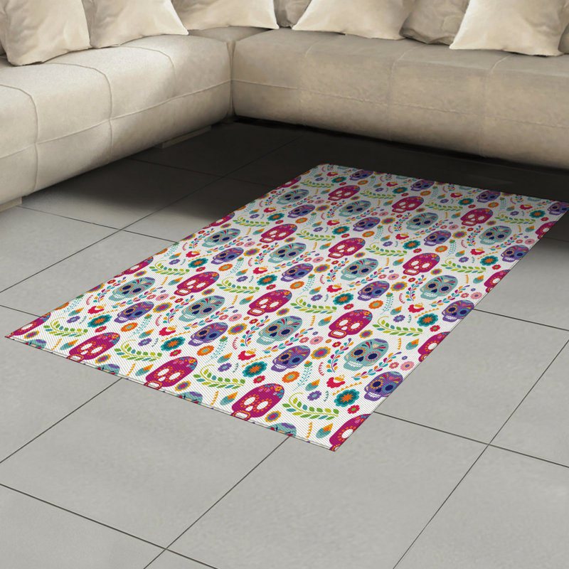 Abstract Art High Density Long Fiber Poly Threads Decorative Area Rug Carpet, Rectangle 4' x 5'8"