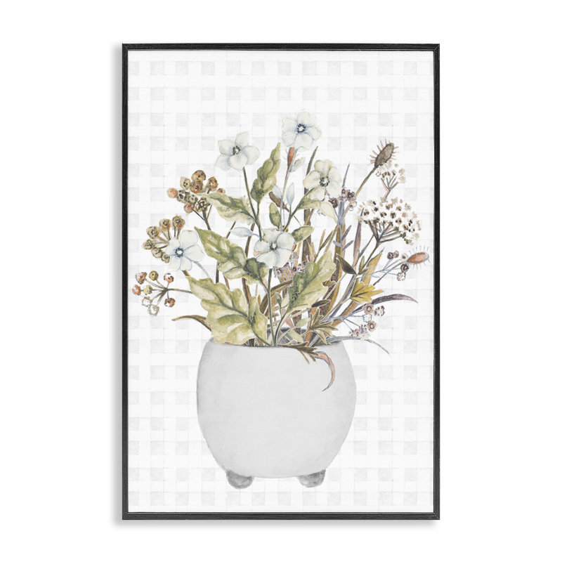 Fleurs givrées encadrées par Janice Gaynor, H 18 po x l 12 po, Giclée encadrée noir minuit