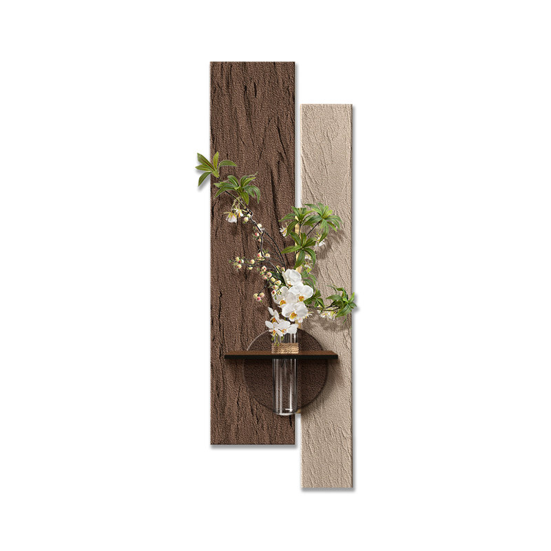 Art mural grès brun noisette, H 59,06 po x l 19,69 po x P 1,97 po, Brun noyer