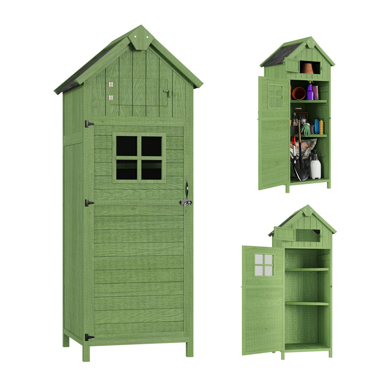 76x54.2x173cm Wooden Garden Shed Groove Steep Slope Tool Shed