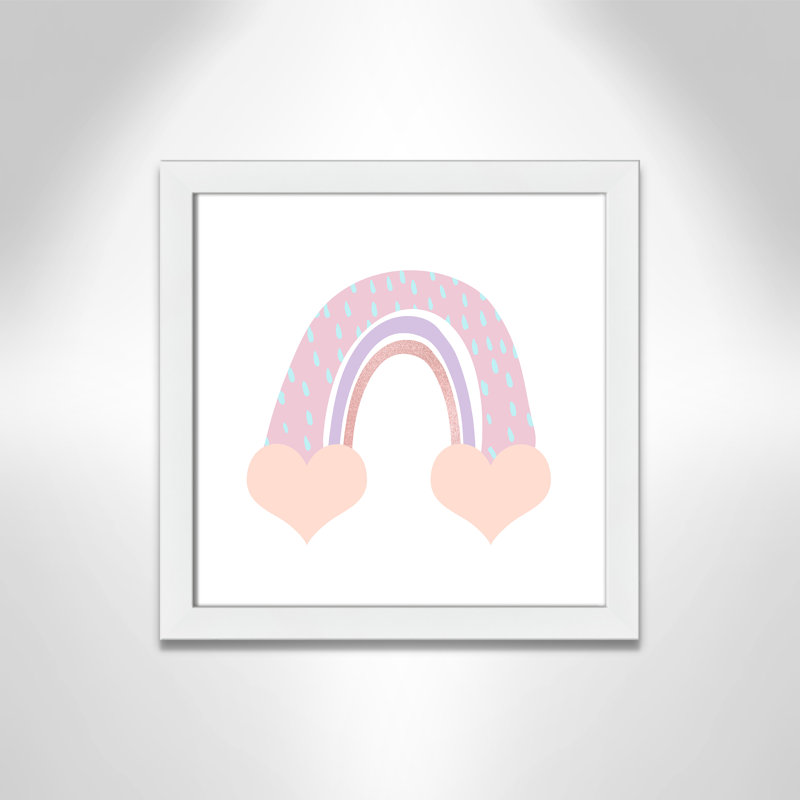 Arc-en-ciel 1, H 16 po x l 16 po x P 0,63 po, Cadre blanc