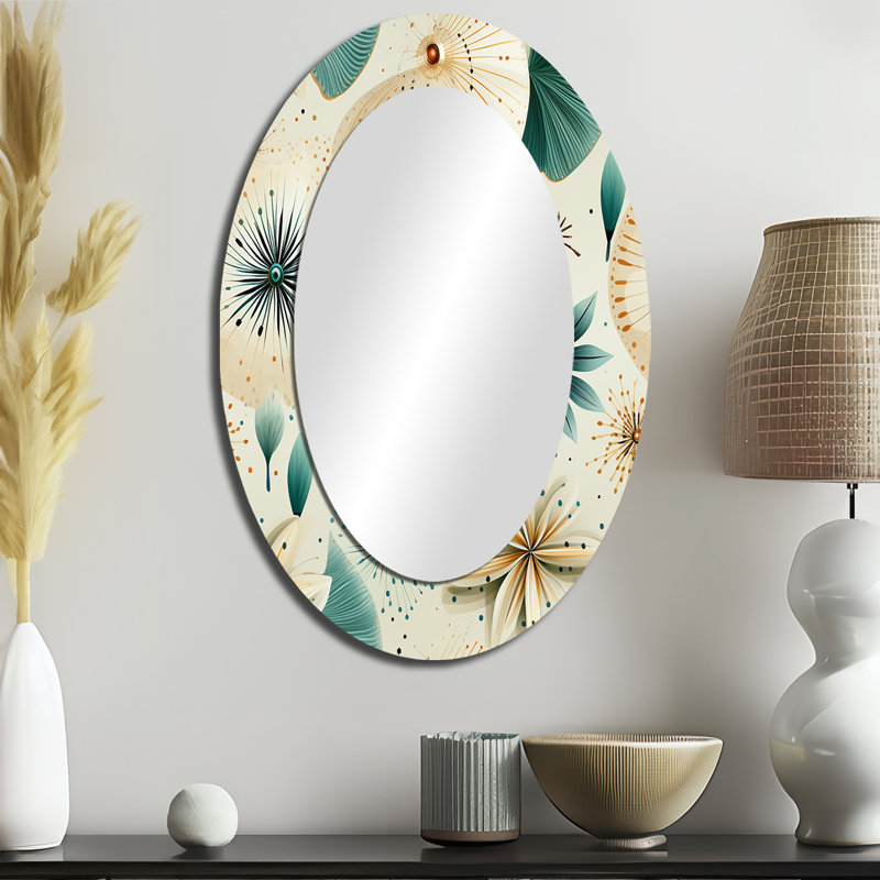 Sunair - Abstract Oval Decorative Mirror On Metal, 36" H x 24" W
