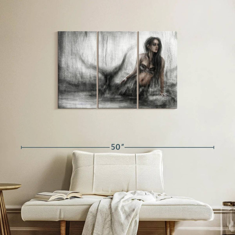 Kelan Dark Mermaid, 24" H x 38" W