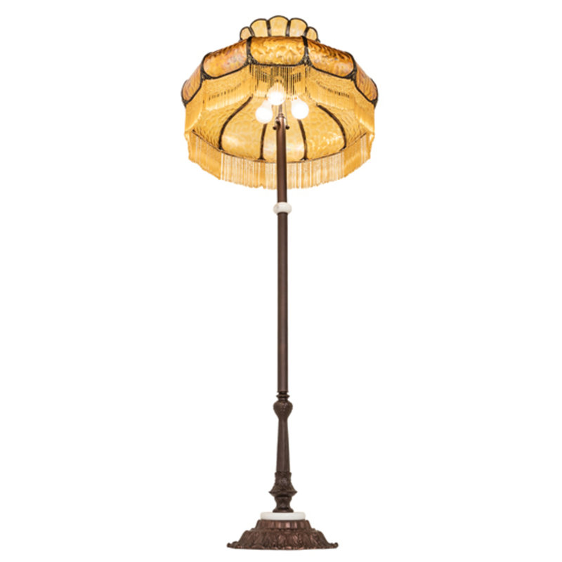 Frederick Floor Lamp, Amber/Brass