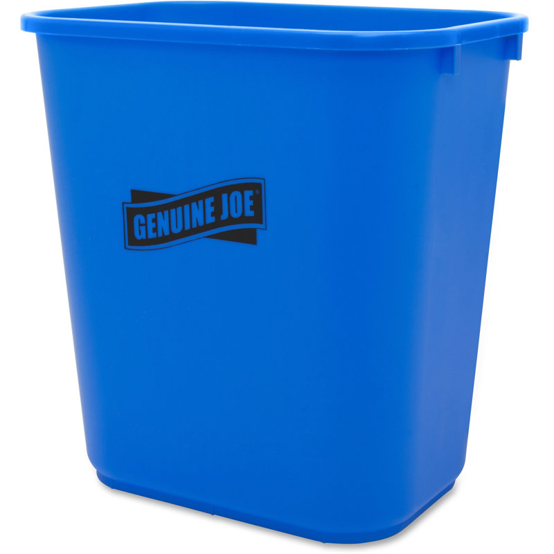 Blue Plastic Office Recycling Bin - 7 Gallons