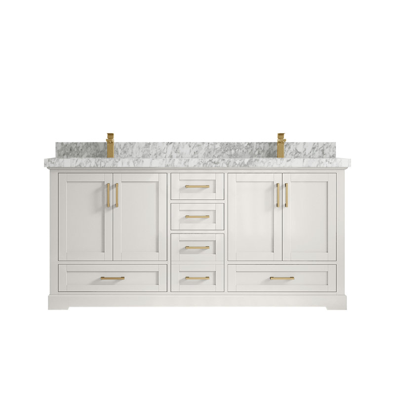 Boston 72 po X P 22 po De salle de bain double en albâtre Marbre de Carrare