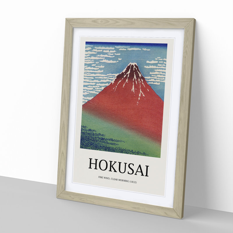 Fine Wind, Clear Morning by Katsushika Hokusai - Single Picture Frame Print, 36cm H x 27cm W x 2cm D, Oak Framed