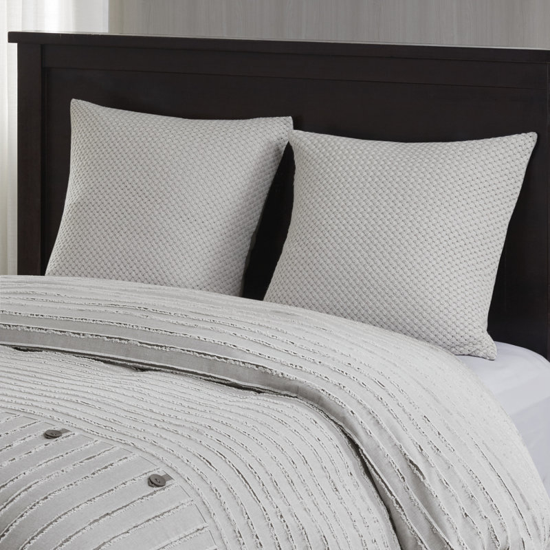 Gray Queen Cotton Jacquard 8-Piece Bedspread Set