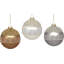 Icy Top Ball Ornament - 3 Inches Set Of 12