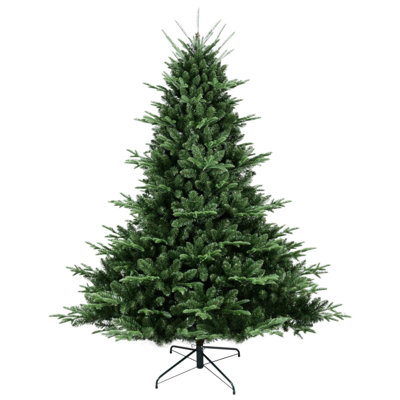 Full-Shaped 5FT Christmas Tree with 1129 Lifelike Tips, Hinged Structure for Easy Setup, and Metal Stand for Stability