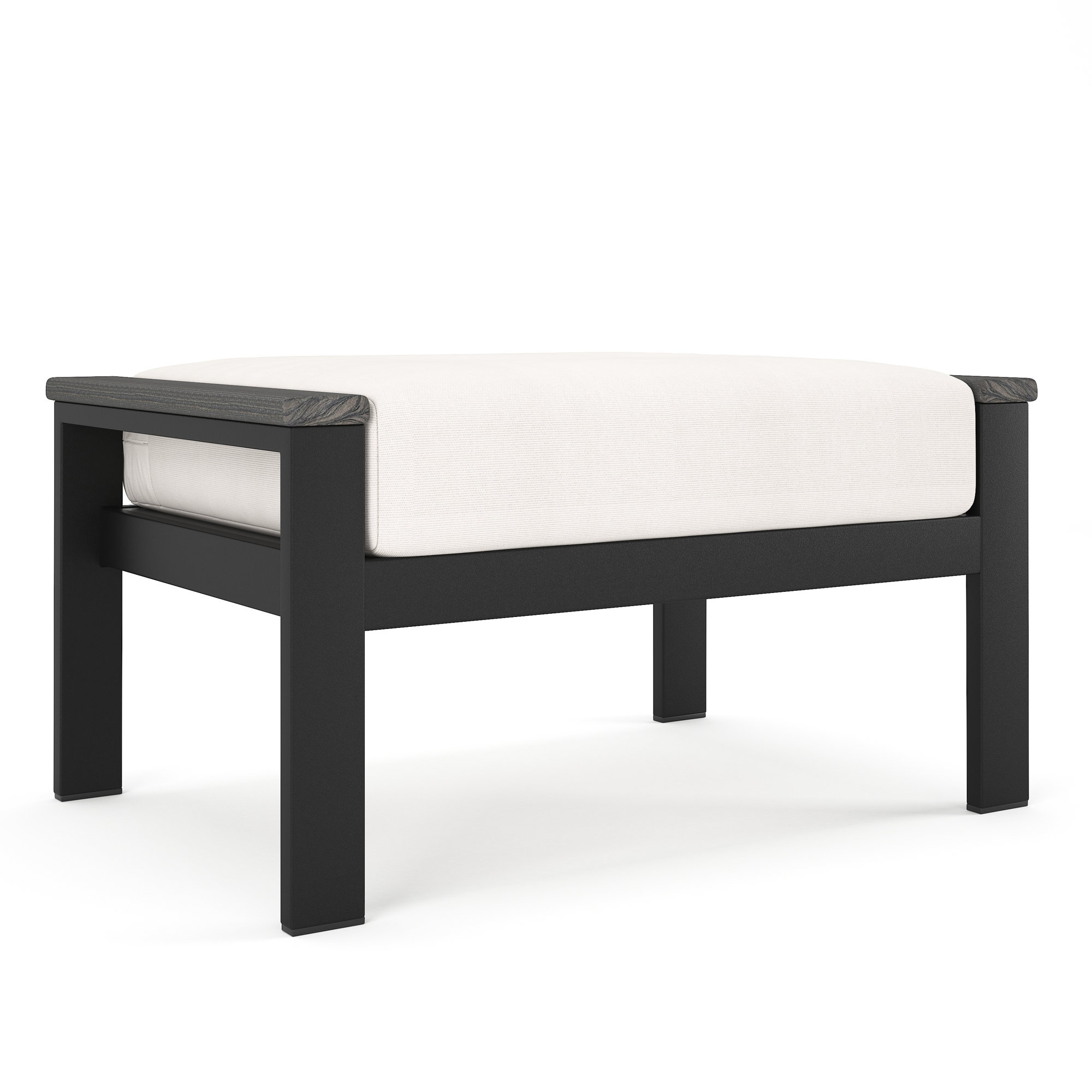 Townsend Outdoor Ottoman with Sunbrella Cushions, Sunbrella Canvas Natural