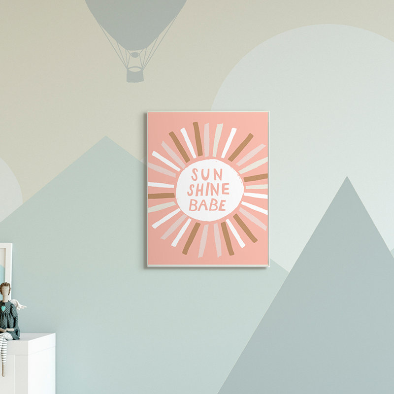 Rayons de soleil pastel Sun Shine Babe, Plaque murale, H 19 po x l 13 po
