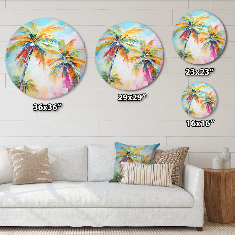 Diahna - Art floral rond en métal, H 23 po x l 23 po