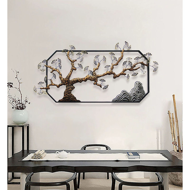 Nouvelle décoration murale tridimensionnelle de style chinois Ginkgo