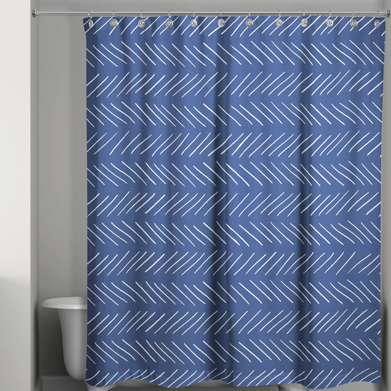 Geometric Shower Curtain, Navy