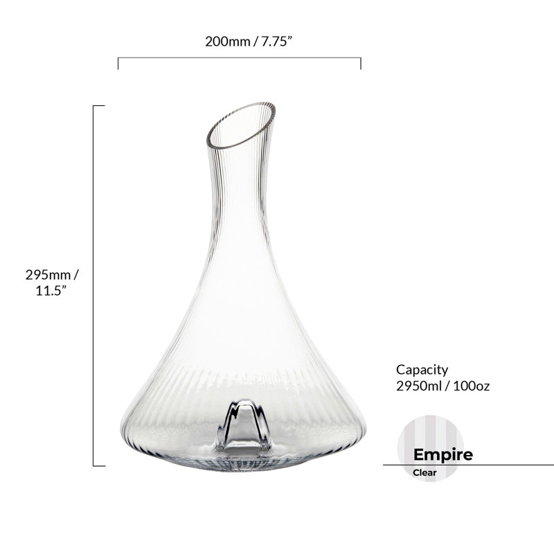 Empire Clear Glass Contemporary Wine Carafe