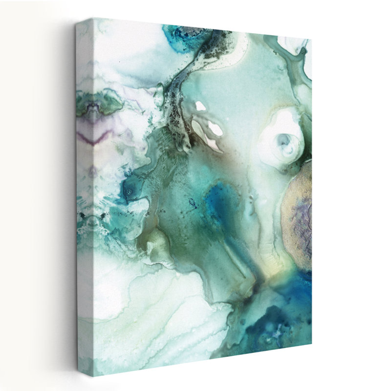 Oceanic And Fluid  Mint Bubbles IV Art, 24" H x 16" W