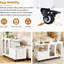 Table de bout mobile avec roulettes verrouillables ON-TREND, table d'appoint de style crème avec tiroir de rangement, table de chevet étroite de 11,8 pouces avec rangement multicouche, salon, blanc-2038654154