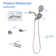2 Handle Shower Faucet Set With Tub Spout Bathtub Shower Faucet Combo Set Shower System Complete Tub And Shower Trim Kit Wall Mounted Two Handles Shower Fixtures