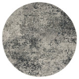 Mayes Abstract Area Rug in Ivory/Gray