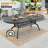 Patio Dining Set with Oval Table , Blue Cushions Included-94516822