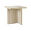 Table d'appoint moderne avec revêtement stratifié aspect pierre de travertin