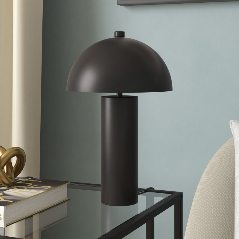 York 15" Tall Mini Lamp with Metal Shade, Black