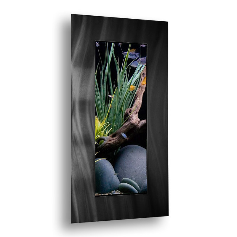 Réservoir d'aquarium rectangulaire 4 gallons Angelica, Noir brossé