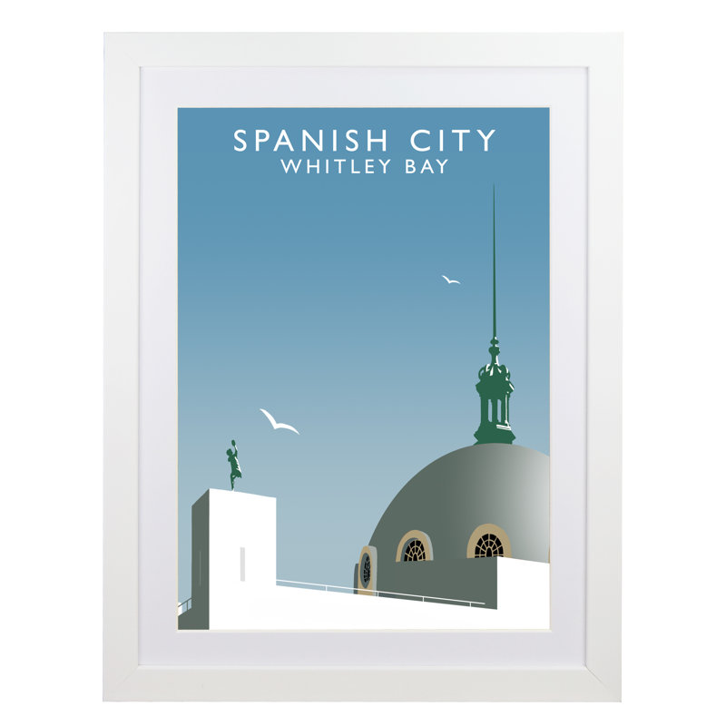 'Spanish City' by Richard O'Neil - Print, 43.5 cm H x 33.5 cm W x 2.2 cm D, White Wood Frame