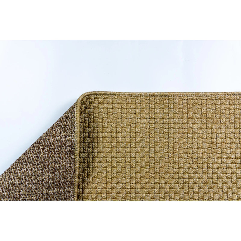 Tapis doré en osier rustique lavable à la machine antidérapant, Rectangle 3 pi 9 pi 11 po