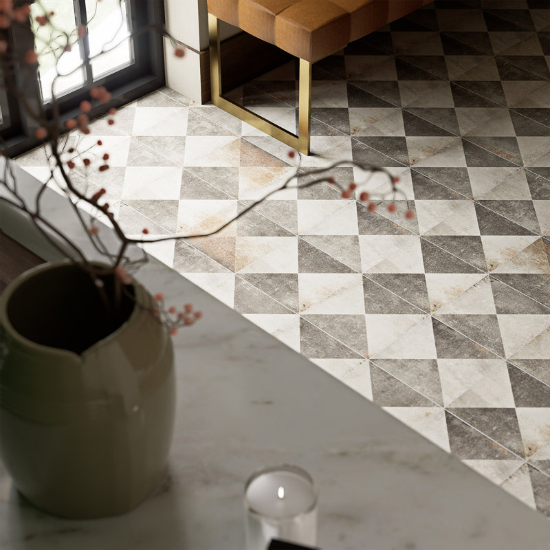 DAnticatto Decor 9" x 9" Porcelain Stone Look Wall & Floor Tile