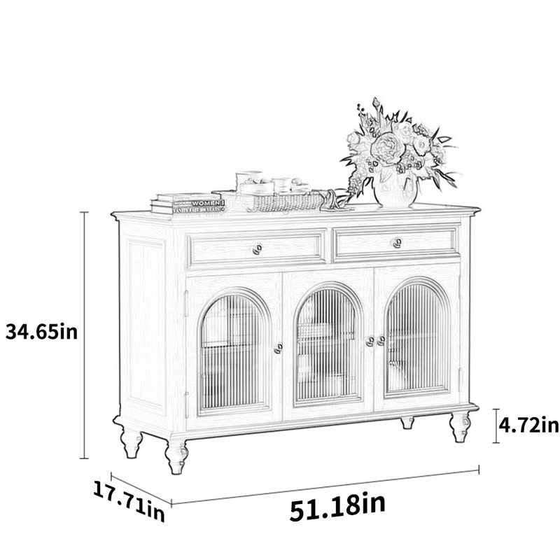 Buffet rétro simple avec rangement mural 51.18