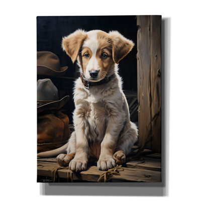 Winston Porter 'The Cowboys Puppy Dog' by Momart Canvas Wall Art