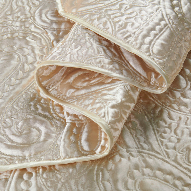 Quilted bedspread 3pcs set, Champagne, Queen