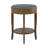 Round Wood Accent End Table With Storage