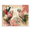 «Pink Parrots & Leaves», art mural sur toile par Fab Funky-81277785