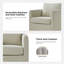 Fauteuil demi-tonneau pivotant de style moderne l 29 po Nicha-94190895