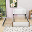 Lit plateforme tapissier avec lit gigogne simple et tête de lit-1021067099