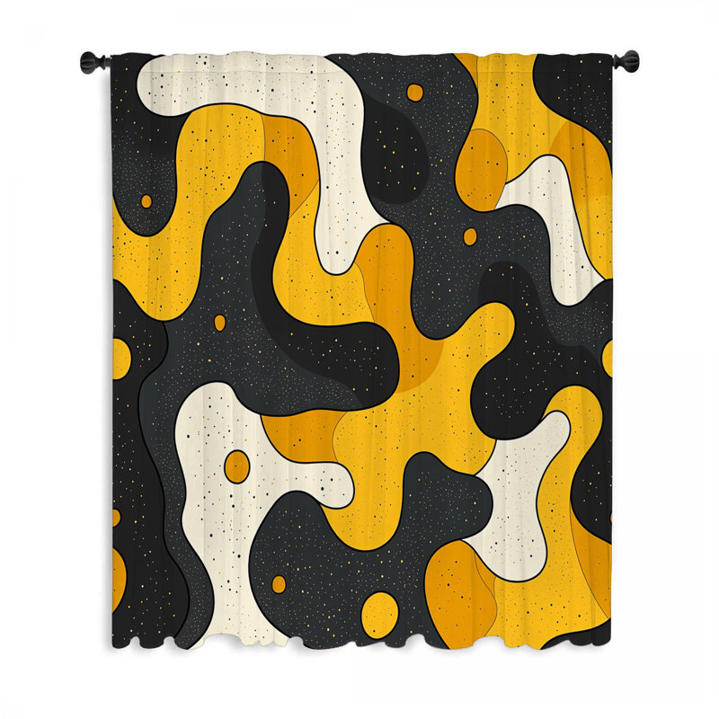Rideaux de fenêtre à formes abstraites, voilages abstraits et voilages - 1 panneau, L 50 po x L 96 po