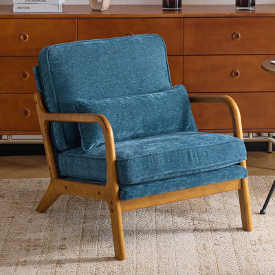 Fauteuil en chenille Mid-Century