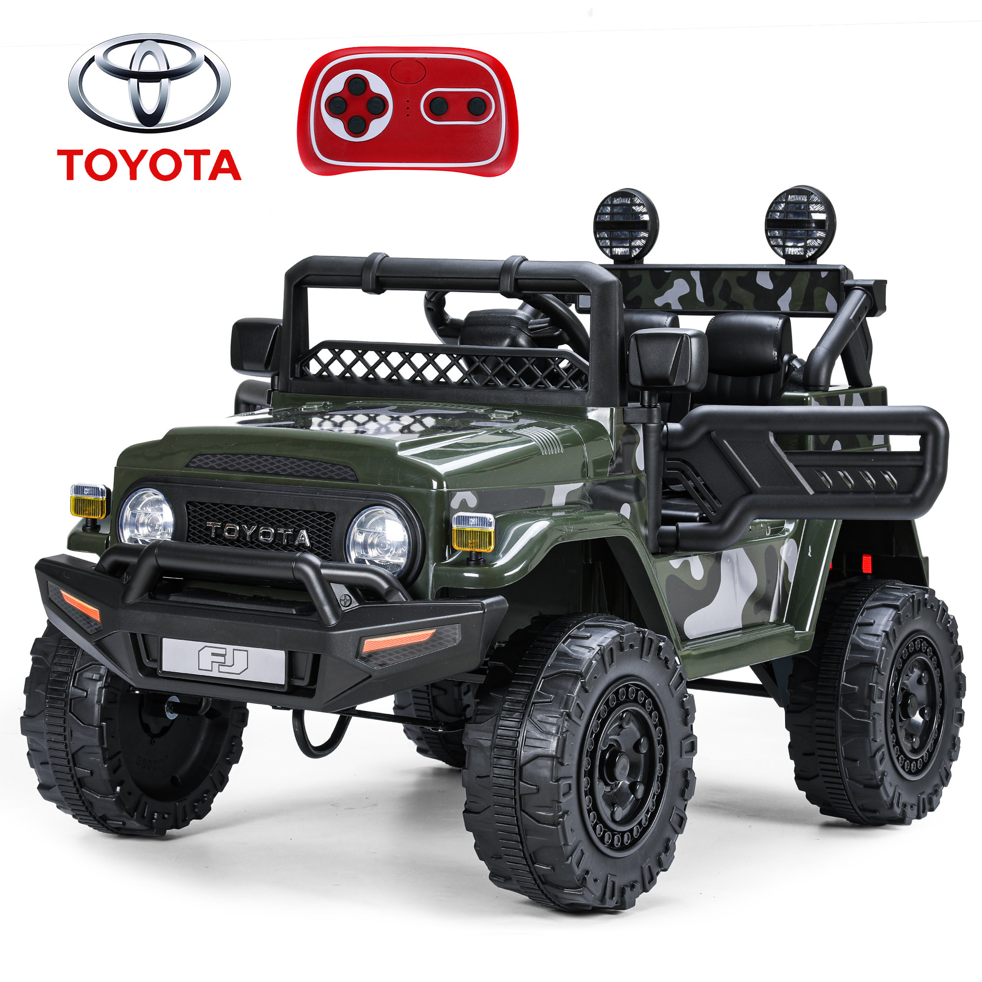 FUNTOK Licensed Toyota FJ Cruiser 12V Electric Kids Ride On Truck Car ...
