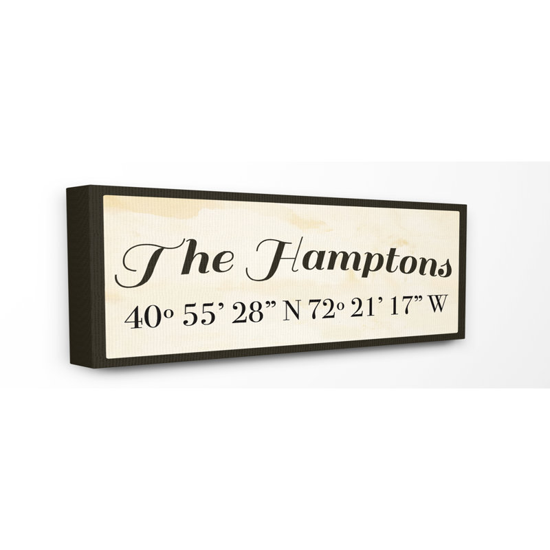 «The Hamptons» par Daphne Polselli, reproduction d'art textuel sur toile, H 10 po x l 24 po, Toile tendue