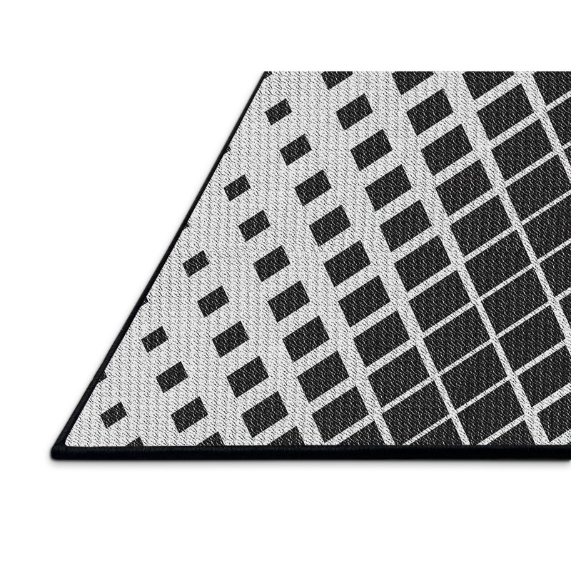 Tapis noir/gris à motifs, Rectangle 5 pi x 7 pi