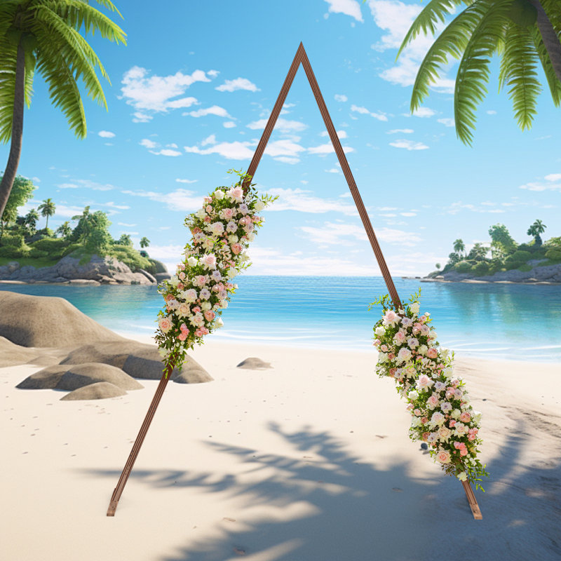 Support de fond triangulaire arche de mariage, arche de cérémonie géométrique en bois pour mariage, fête, jardin, décor intérieur extérieur avec structure stable