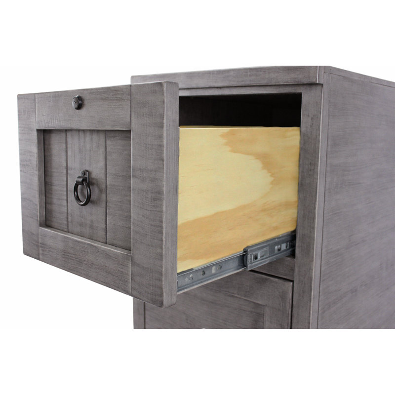 Classeur vertical 4 tiroirs Raina, Bois de grange rustique