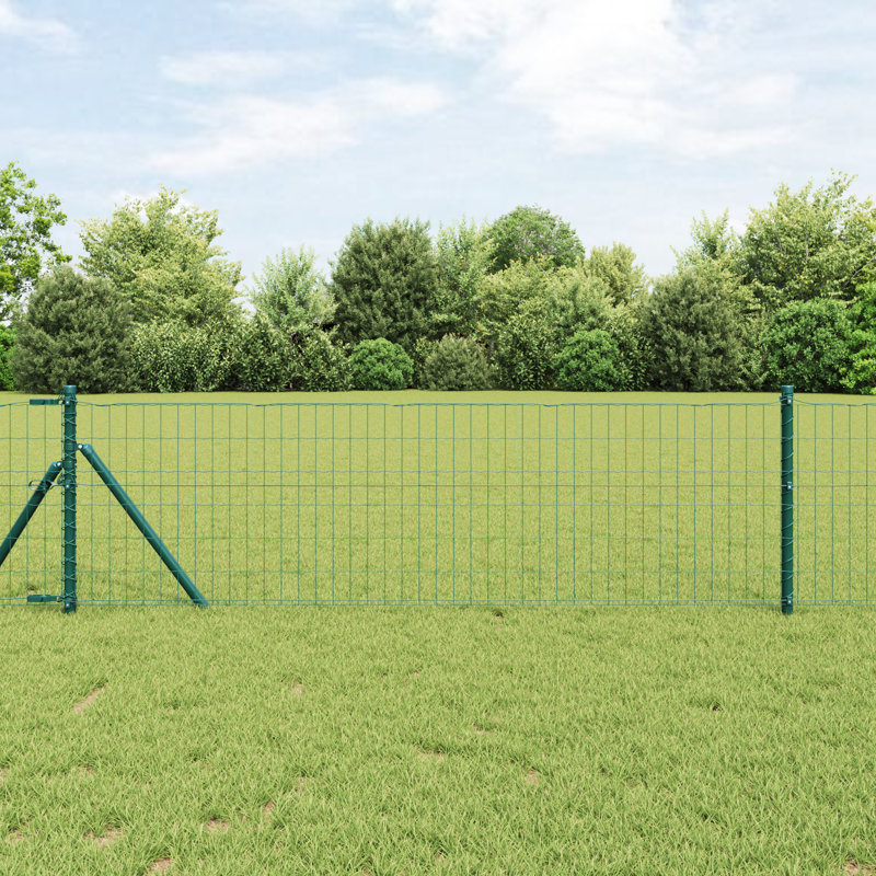 Galvanised Steel Border Fencing, 80 x 1000 x 0.2 cm, Green