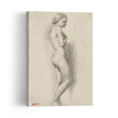 Standing Nude, C.1860-65 Abstract Contemporary Wall Art Print by Edgar Degas - 1 Piece Wrapped Canvas Wall Art